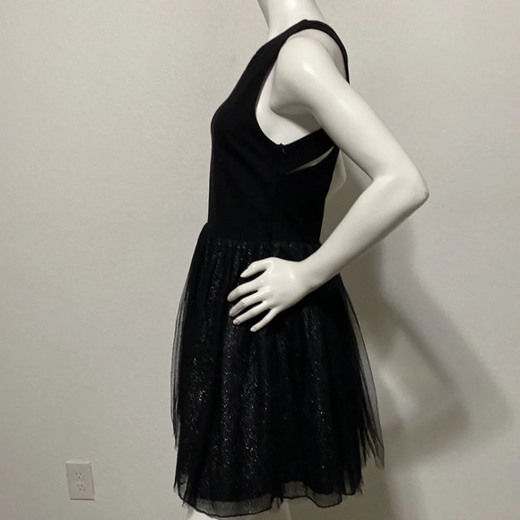 Greylin Black & Metallic Tulle/Mesh Cocktail Dress Size M - Picture 8 of 12